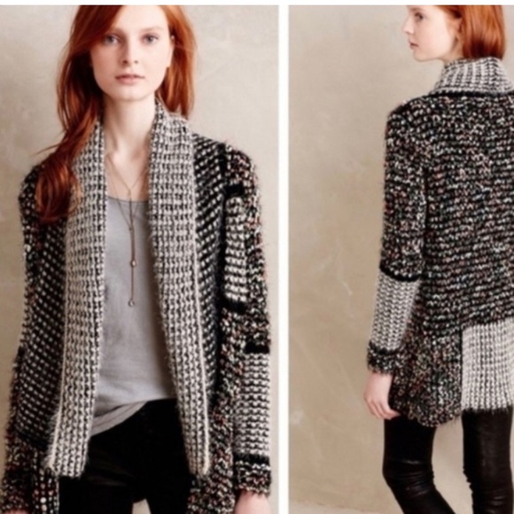 Anthropologie La Fee Verte Boho Eyelash Open Cardigan Shawl Sweater - Picture 1 of 13